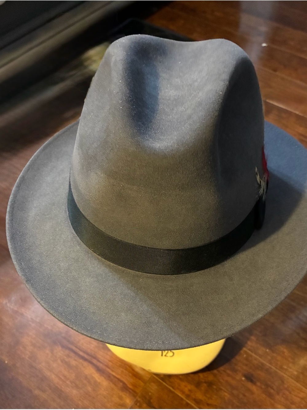 Classic Grey Felt Fedora with Black Band Vintage